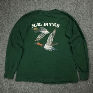 Vintage Mr Ducks T Shirt Mens Medium Long Sleeve Double Sided Graphic Ocean City